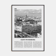 St. Petersburg, Russia Travel B&W Poster