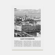 St. Petersburg, Russia Travel B&W Poster