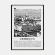 St. Petersburg, Russia Travel B&W Poster