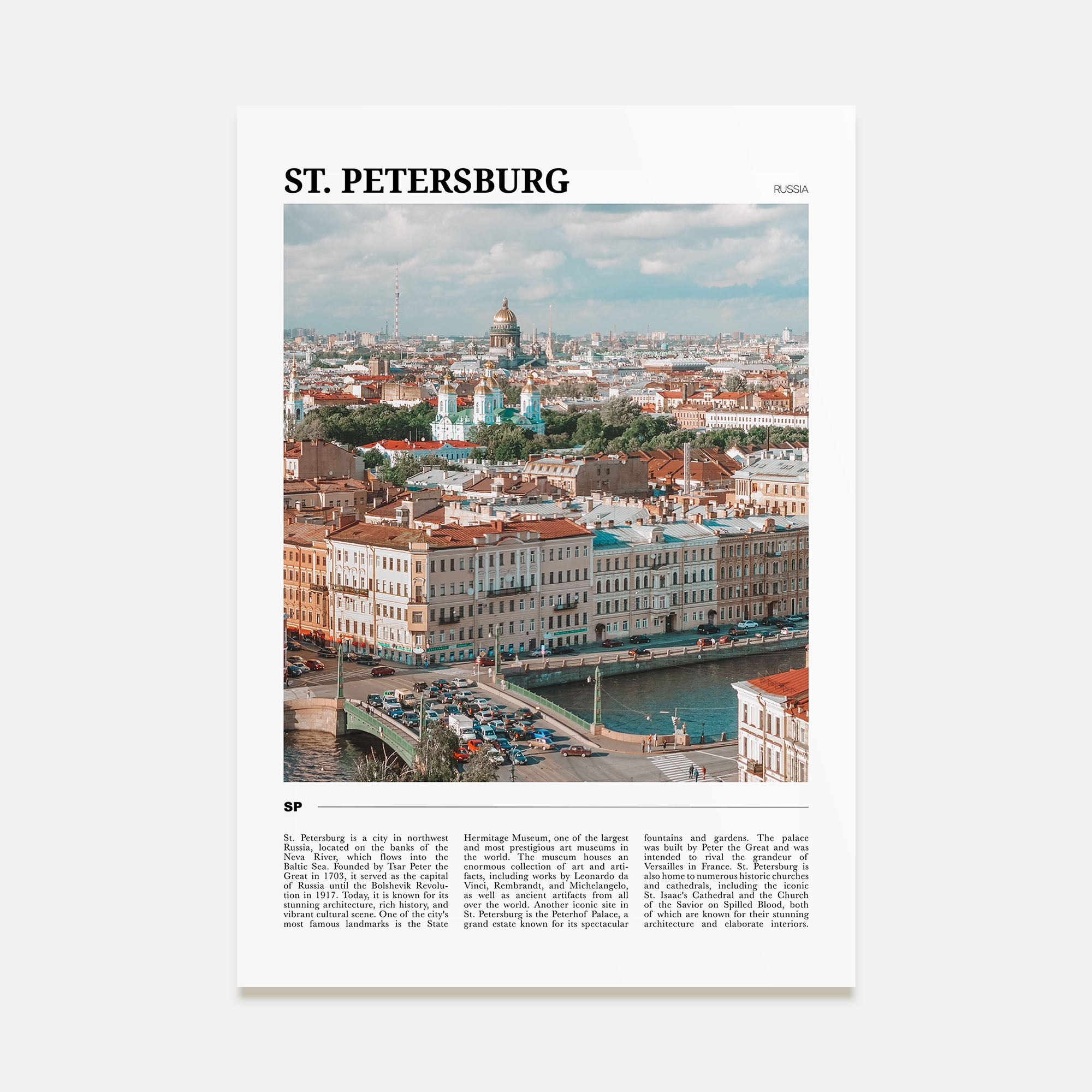 St. Petersburg, Russia Travel Color Poster