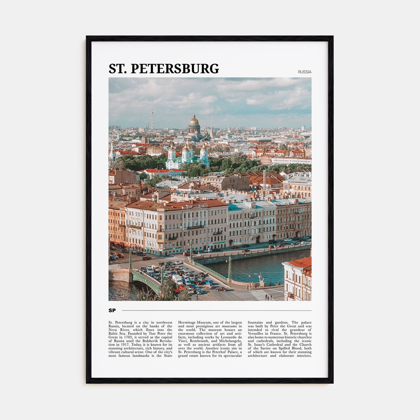 St. Petersburg, Russia Travel Color Poster