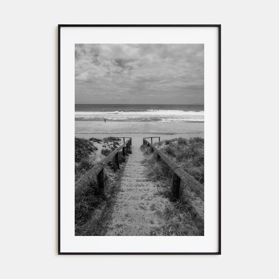 Staircase Pacific Ocean Photo B&W Poster