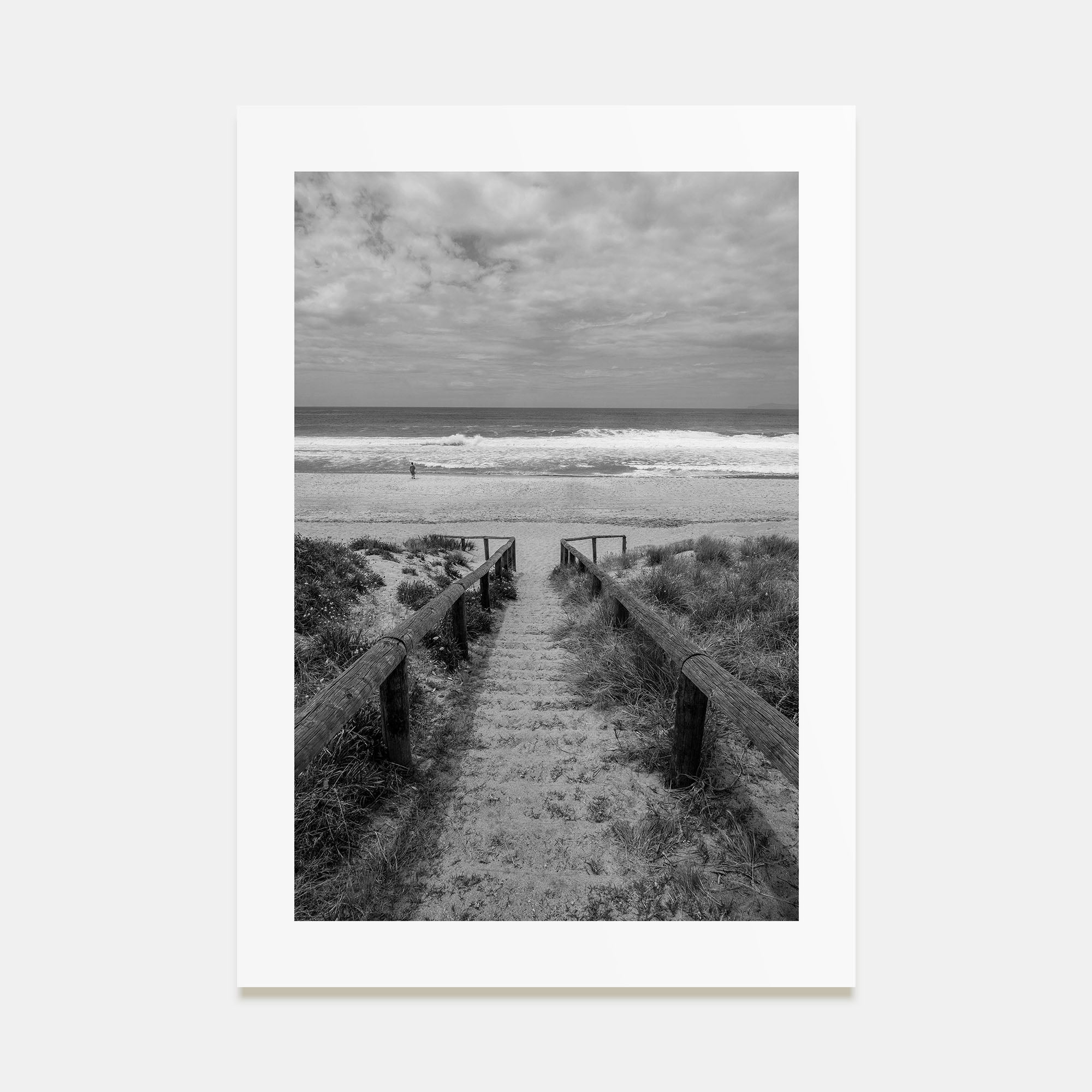 Staircase Pacific Ocean Photo B&W Poster