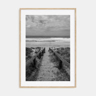 Staircase Pacific Ocean Photo B&W Poster