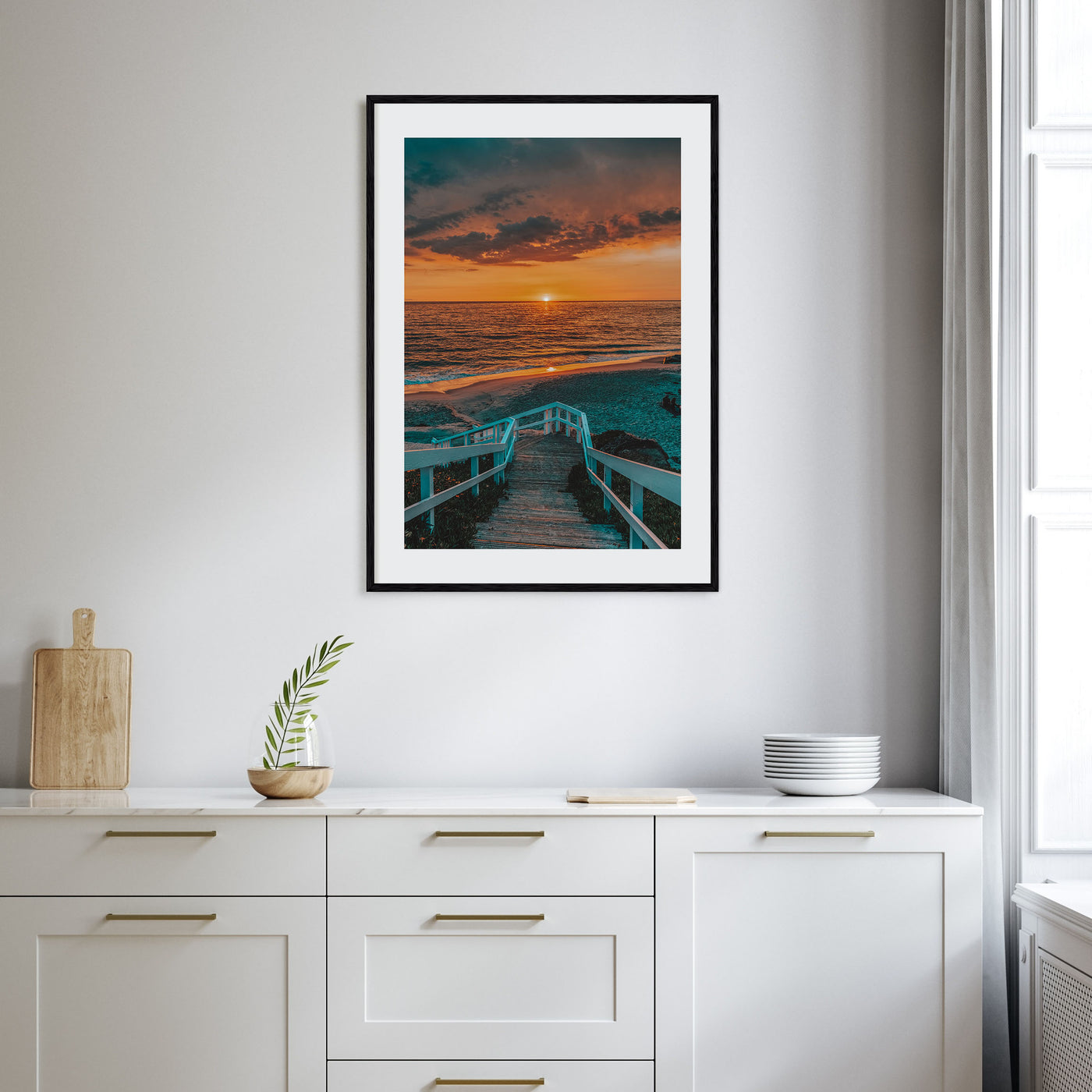 Staircase Pacific Ocean Photo Color Poster