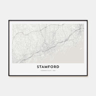 Stamford, Connecticut Map Landscape Poster