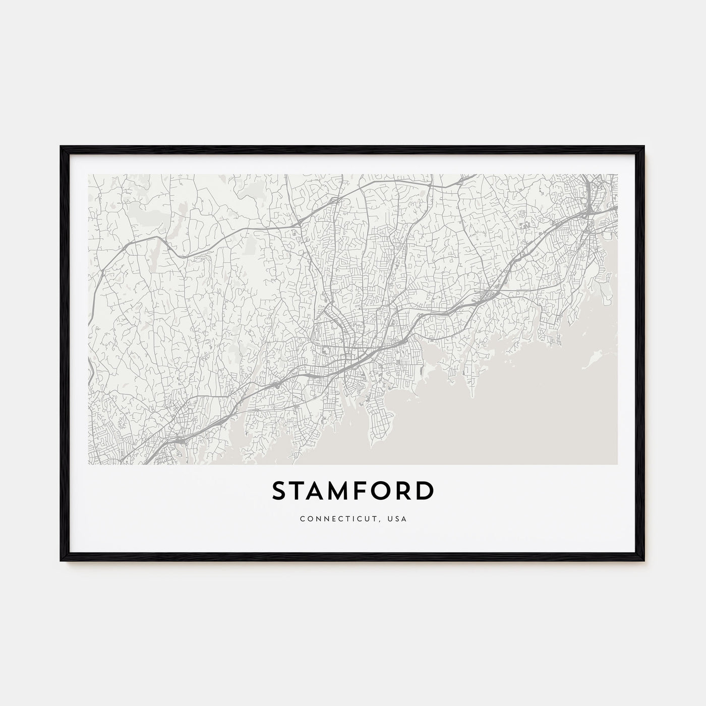Stamford, Connecticut Map Landscape Poster