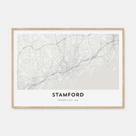 Stamford, Connecticut Map Landscape Poster