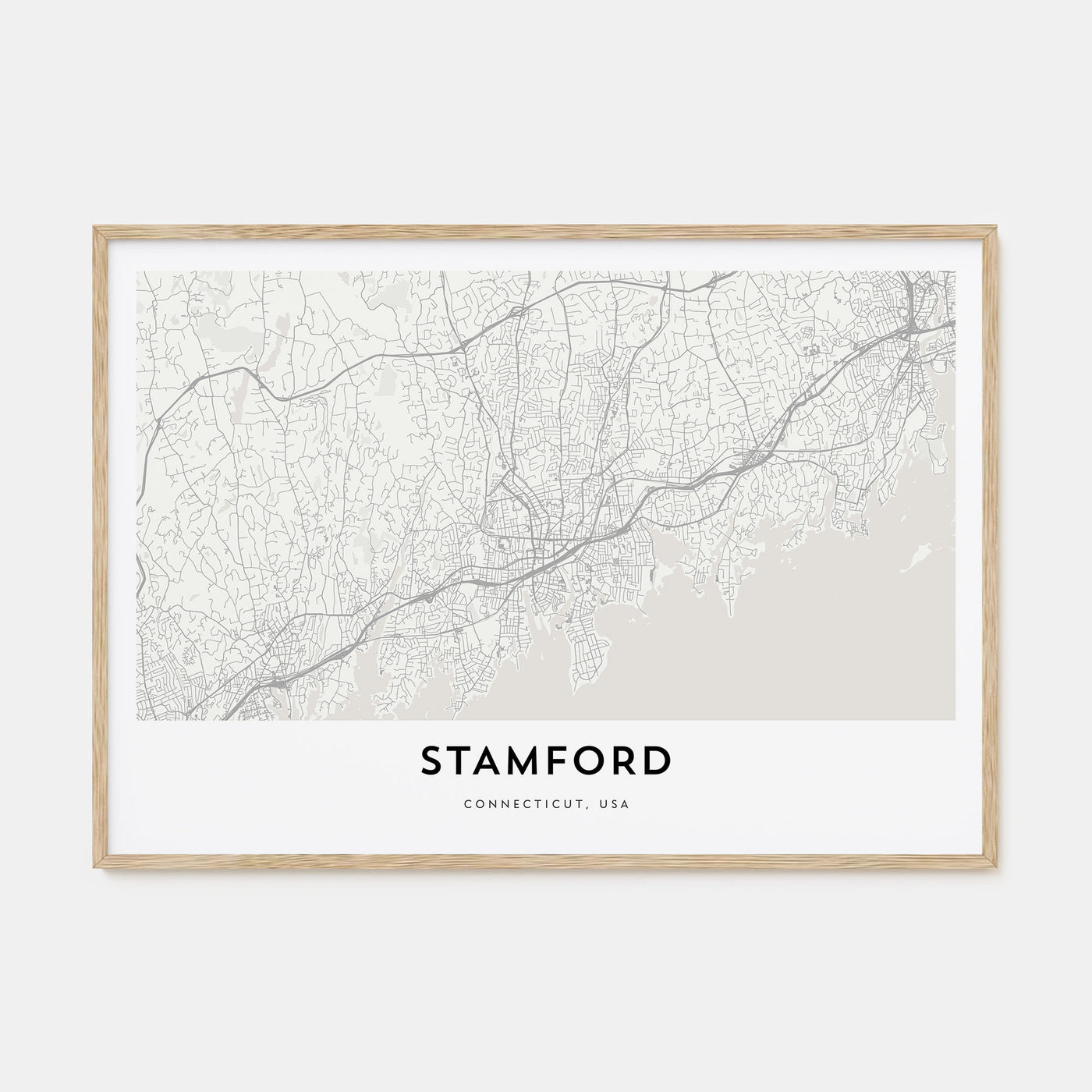 Stamford, Connecticut Map Landscape Poster