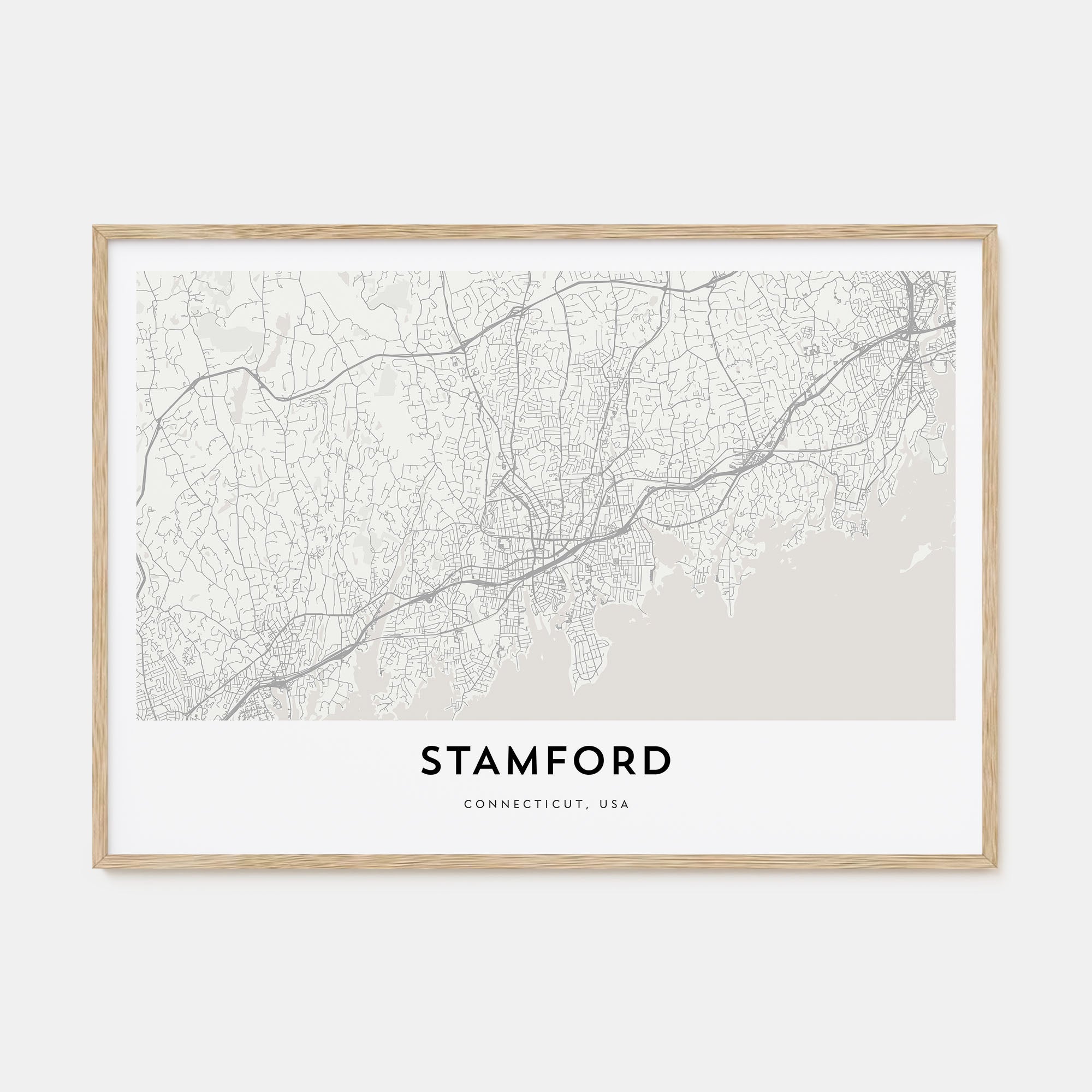 Stamford, Connecticut Map Landscape Poster