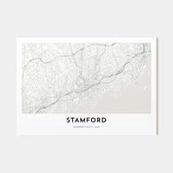 Stamford, Connecticut Map Landscape Poster