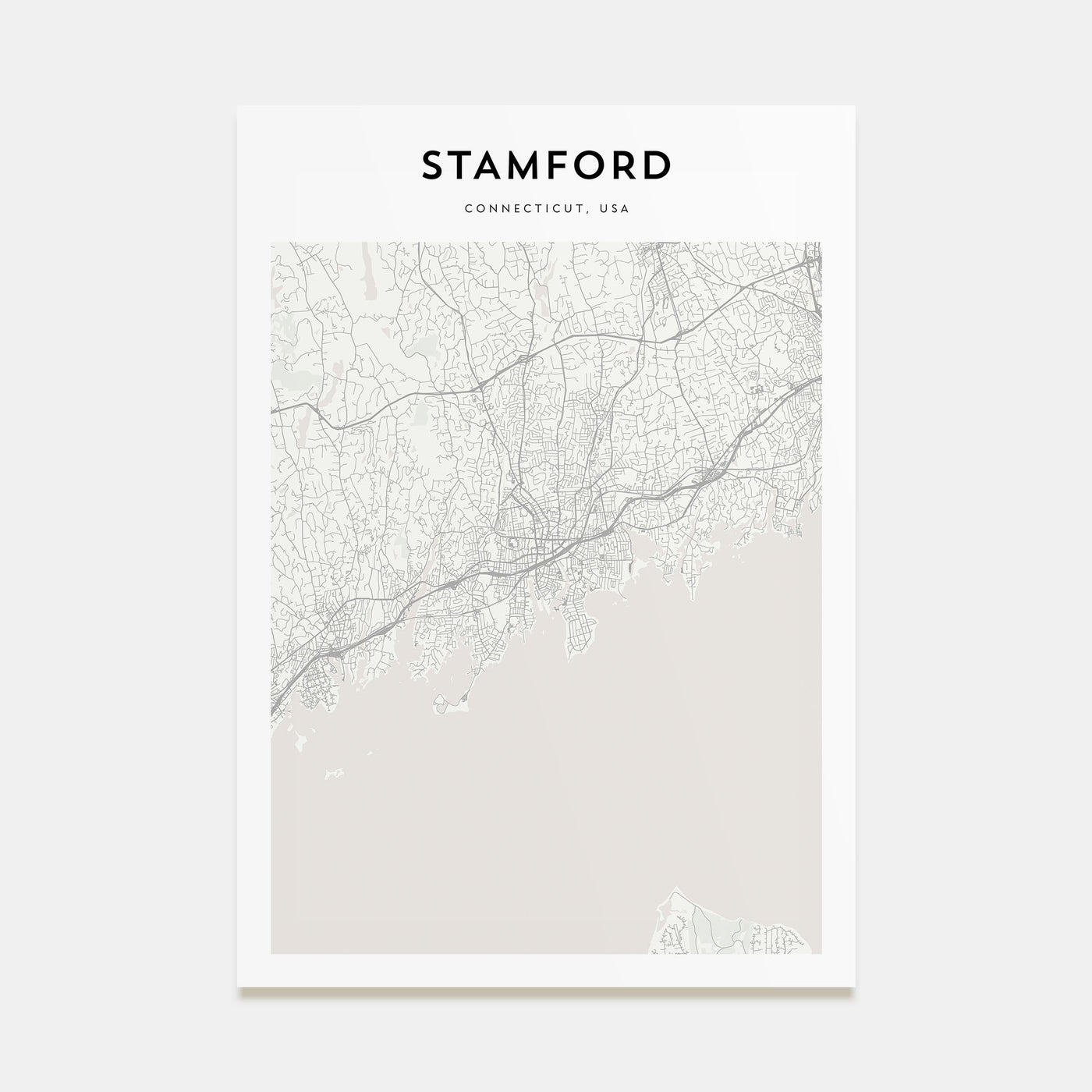 Stamford, Connecticut Map Portrait Poster