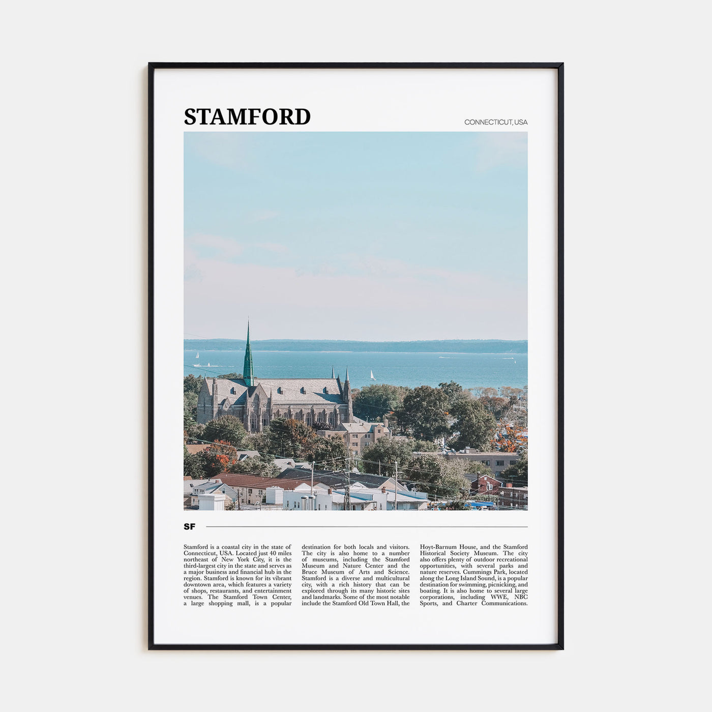 Stamford, Connecticut Travel Color Poster