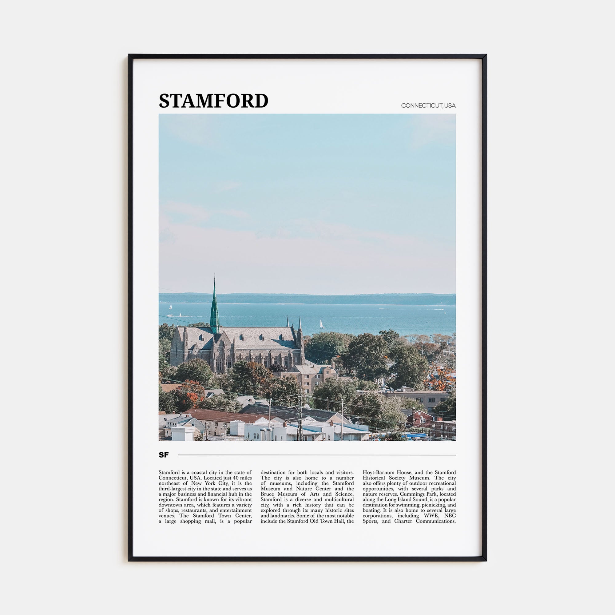 Stamford, Connecticut Travel Color Poster