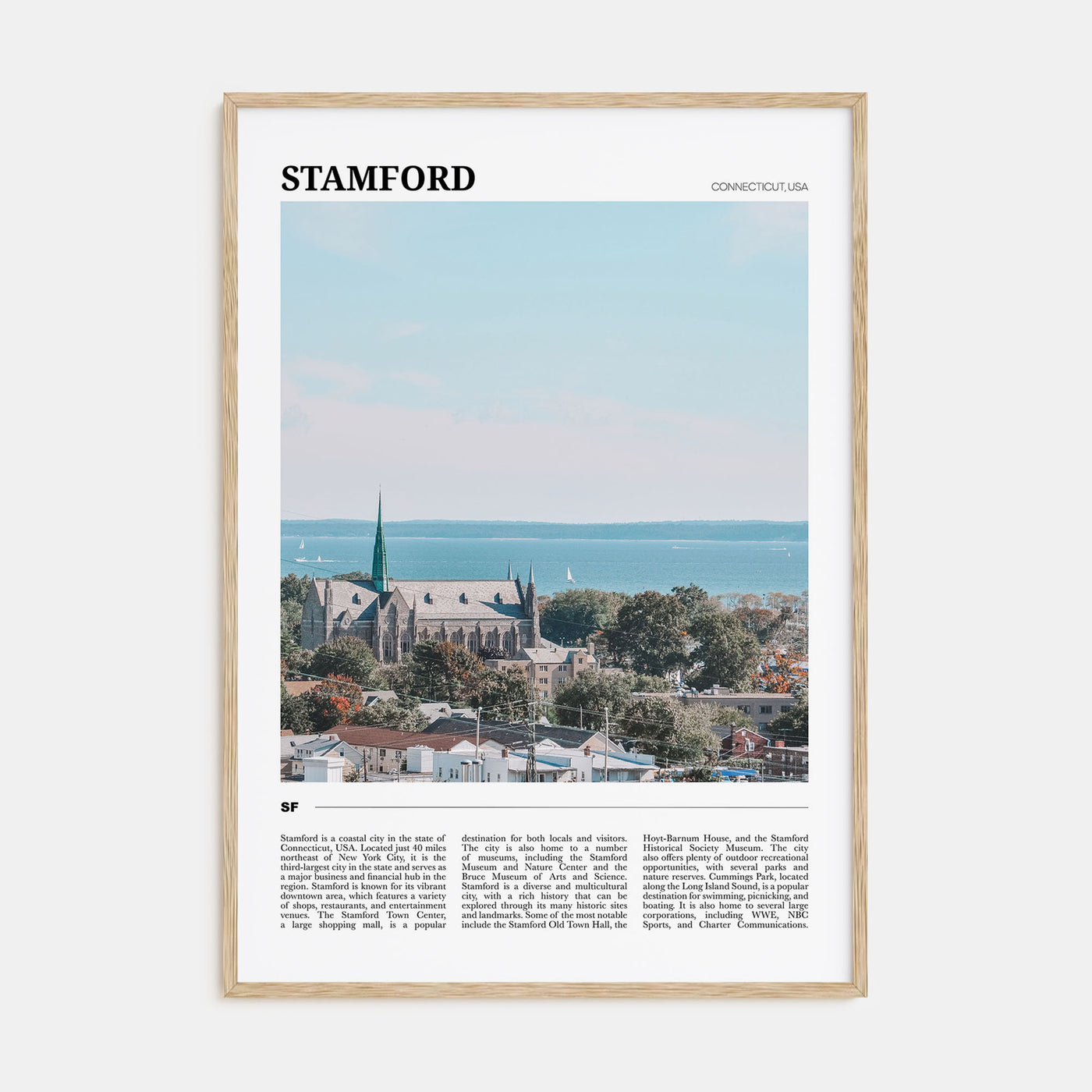 Stamford, Connecticut Travel Color Poster