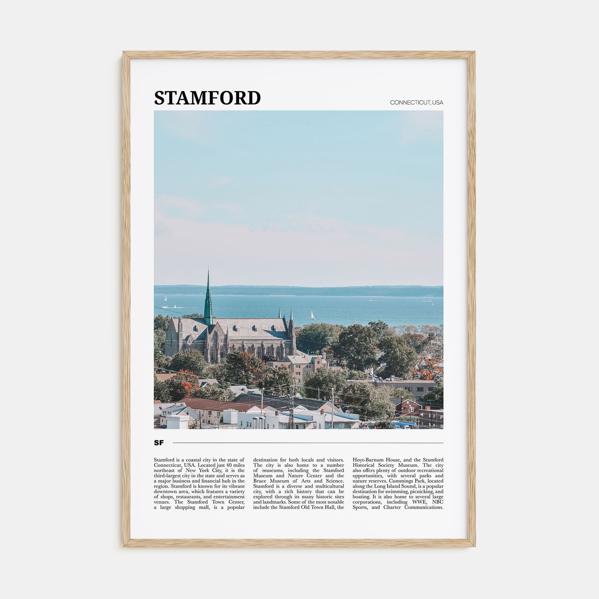 Stamford, Connecticut Travel Color Poster