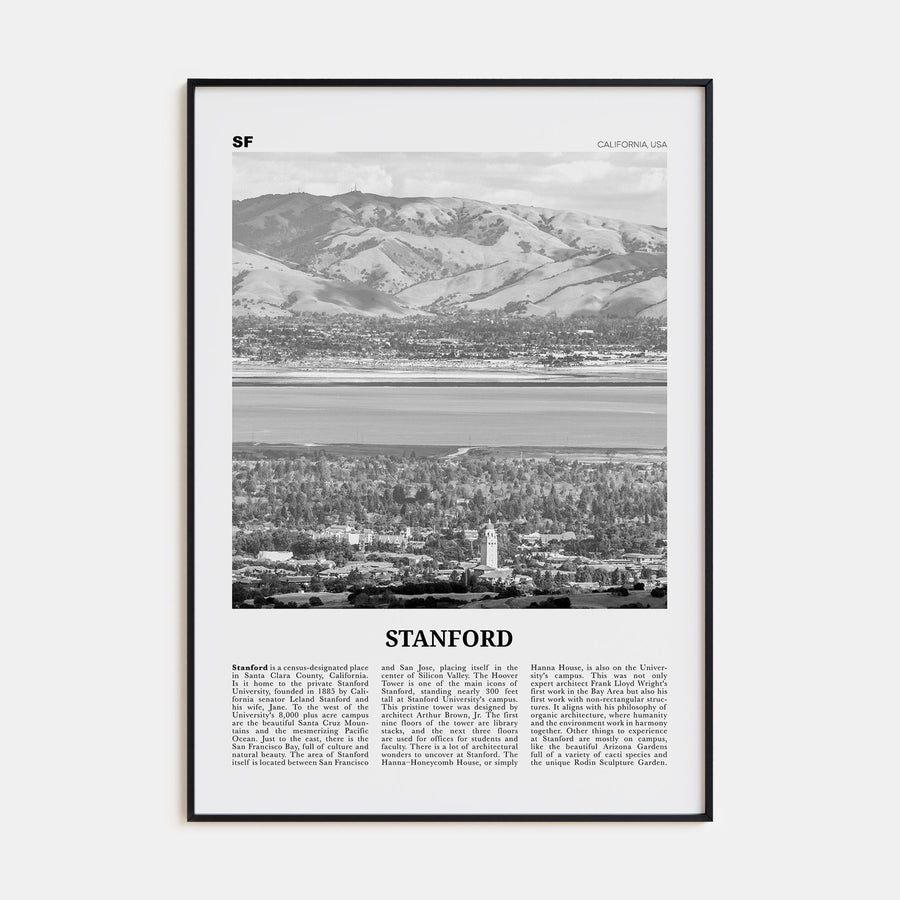 Stanford Travel B&W Poster