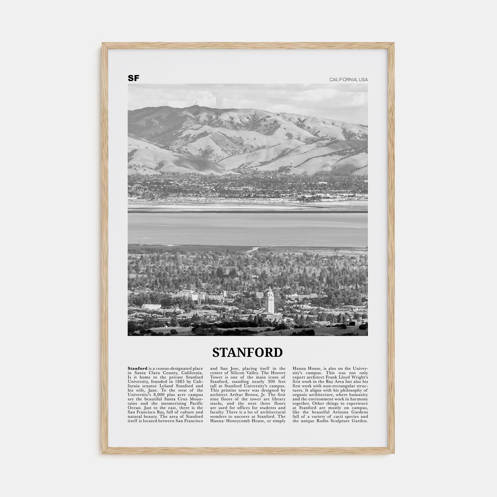 Stanford Travel B&W Poster