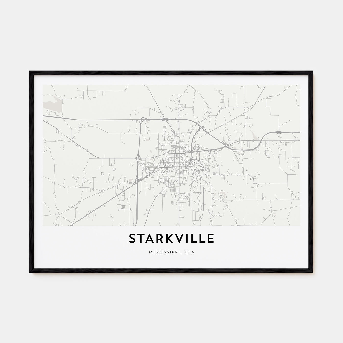 Starkville Map Landscape Poster
