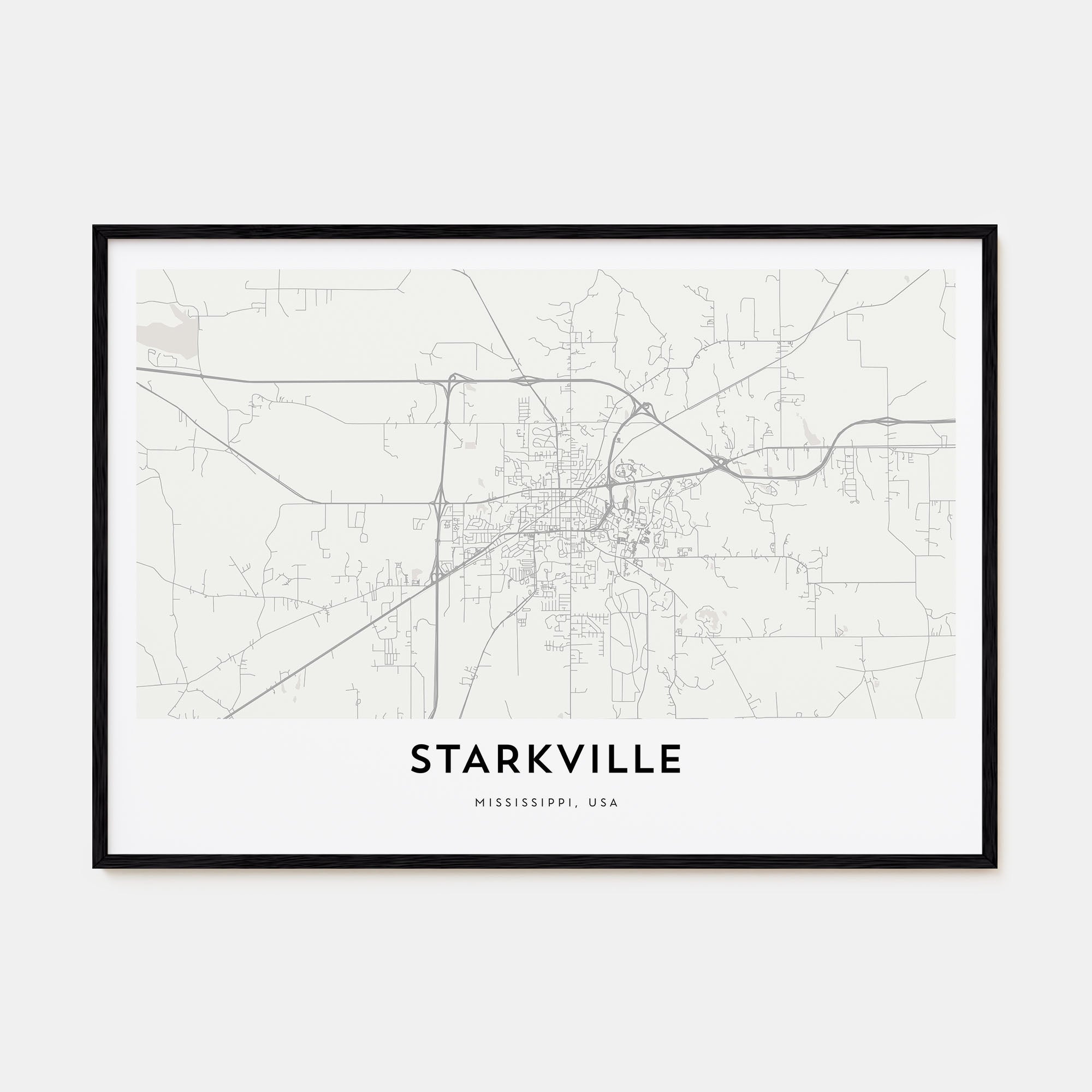 Starkville Map Landscape Poster