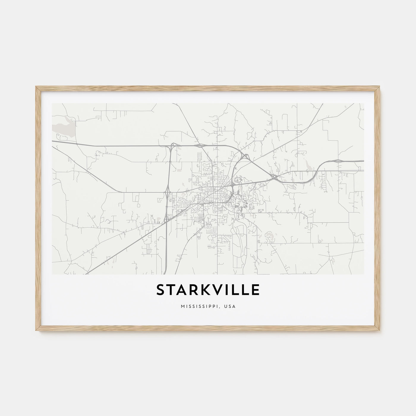 Starkville Map Landscape Poster