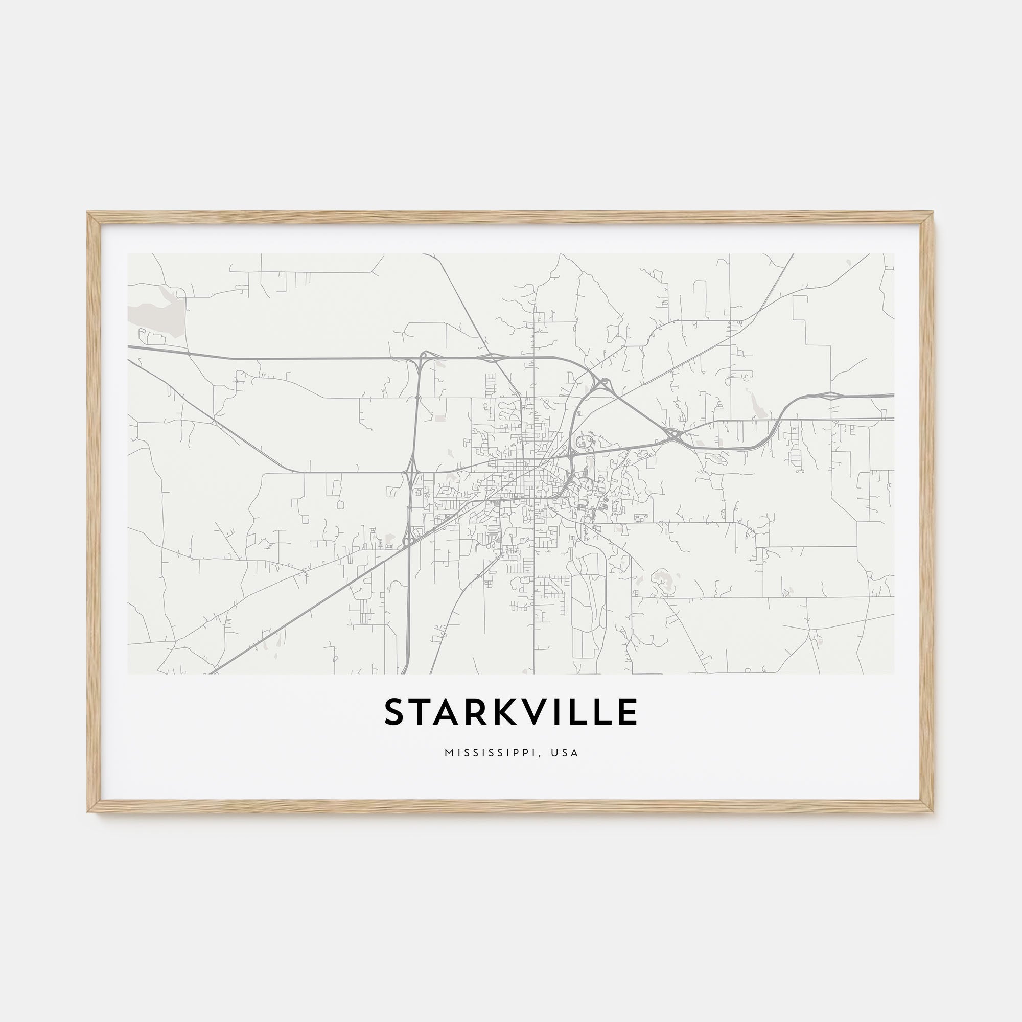 Starkville Map Landscape Poster