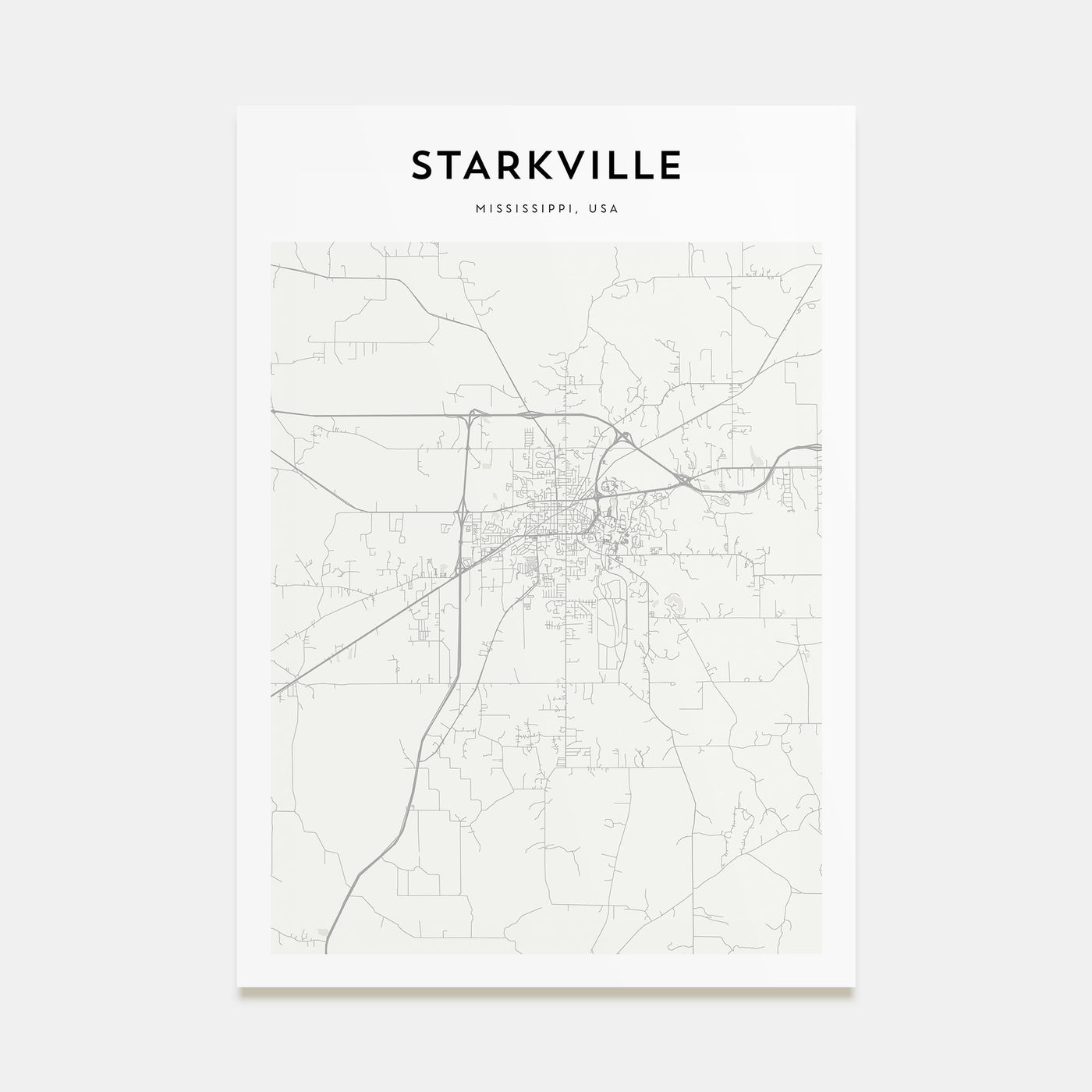 Starkville Map Portrait Poster