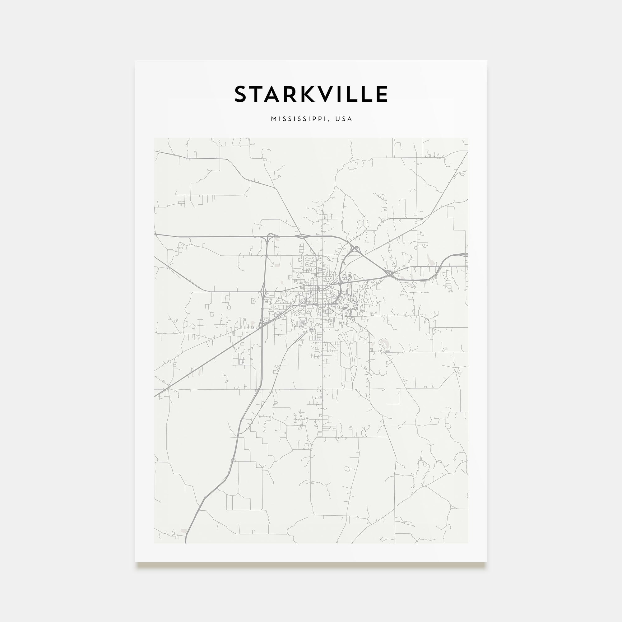 Starkville Map Portrait Poster