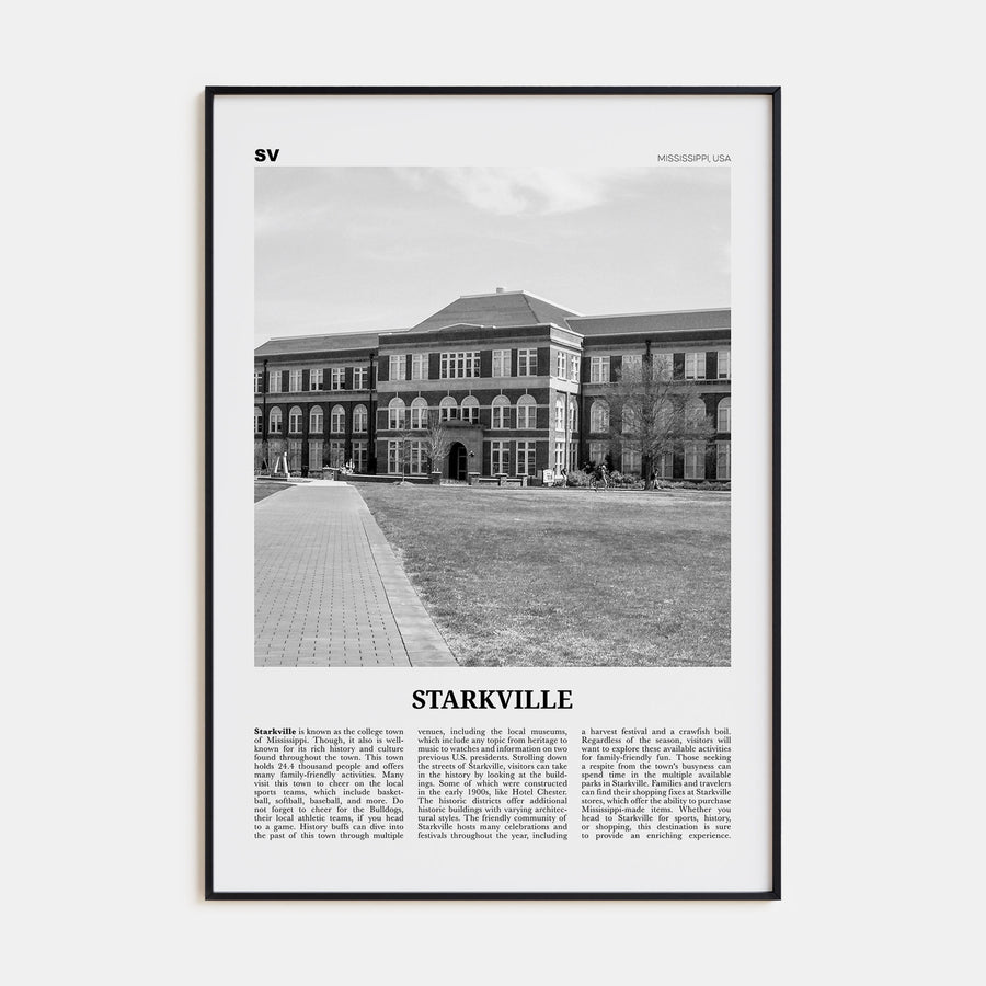 Starkville Travel B&W Poster