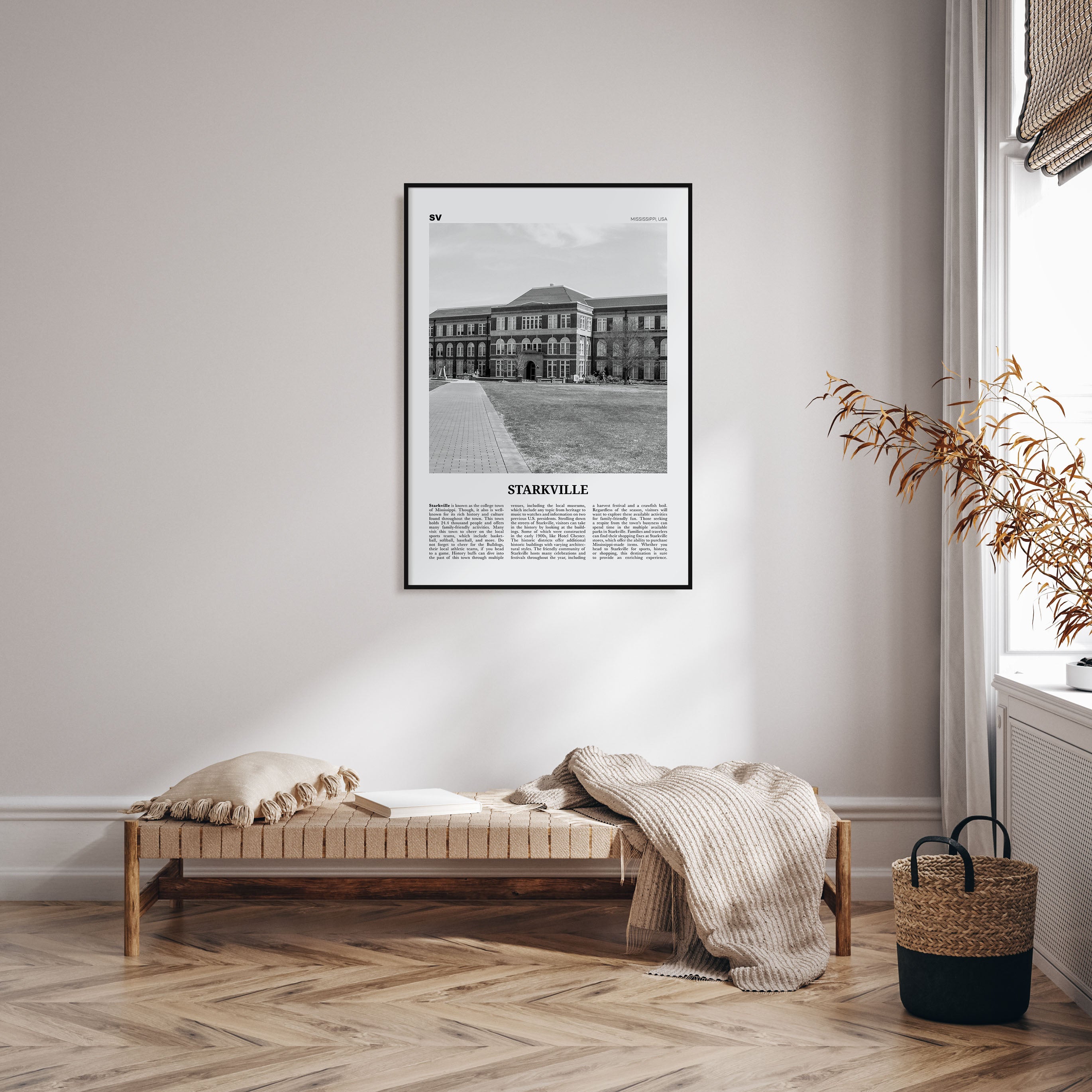 Starkville Travel B&W Poster