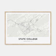 State College Map Landscape Poster