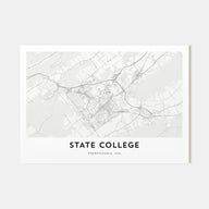 State College Map Landscape Poster