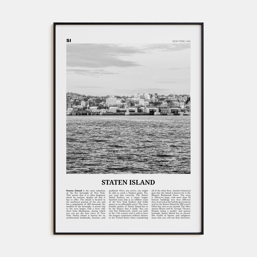 Staten Island Travel B&W Poster