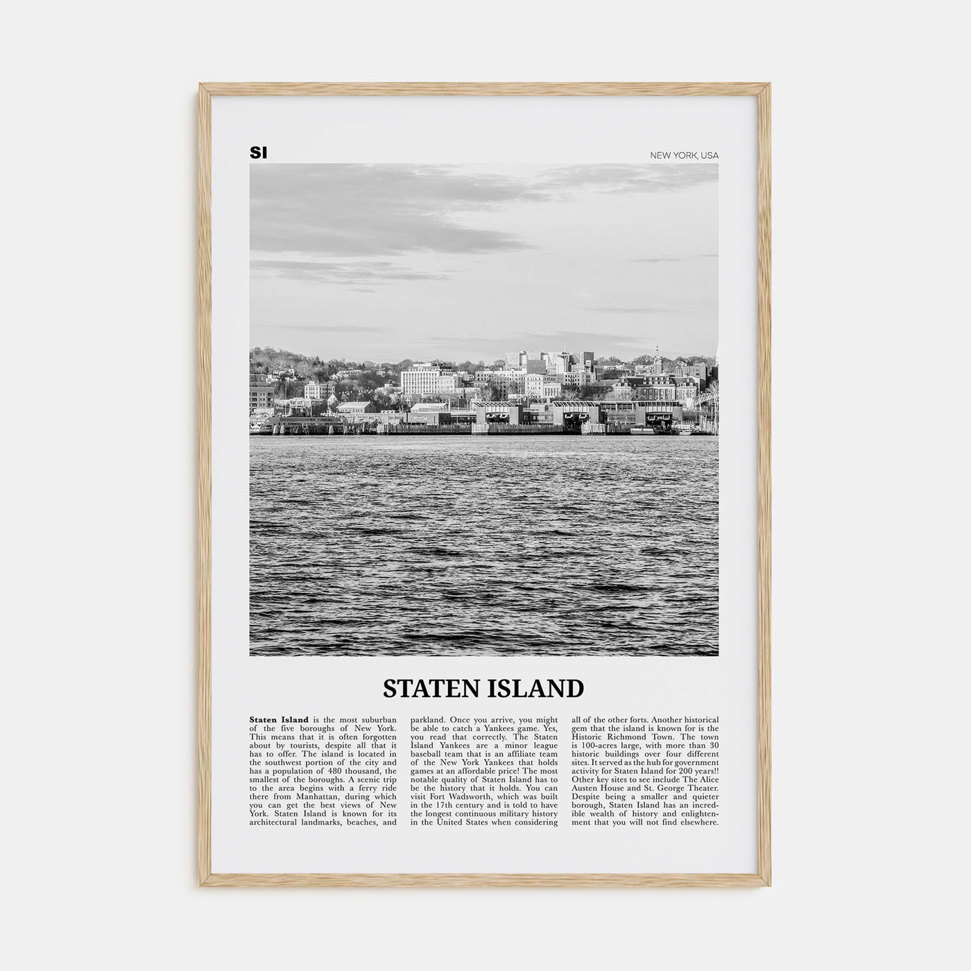 Staten Island Travel B&W Poster