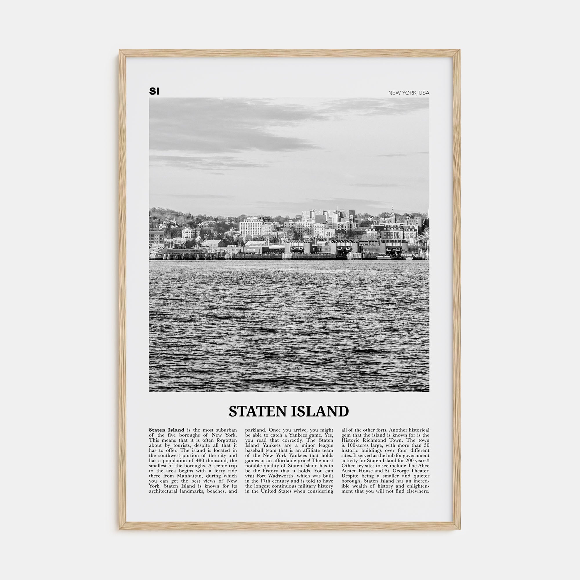 Staten Island Travel B&W Poster