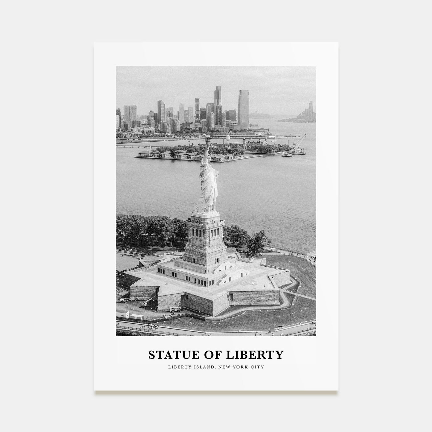 Statue of Liberty Portrait B&W Poster
