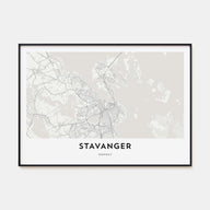 Stavanger Map Landscape Poster