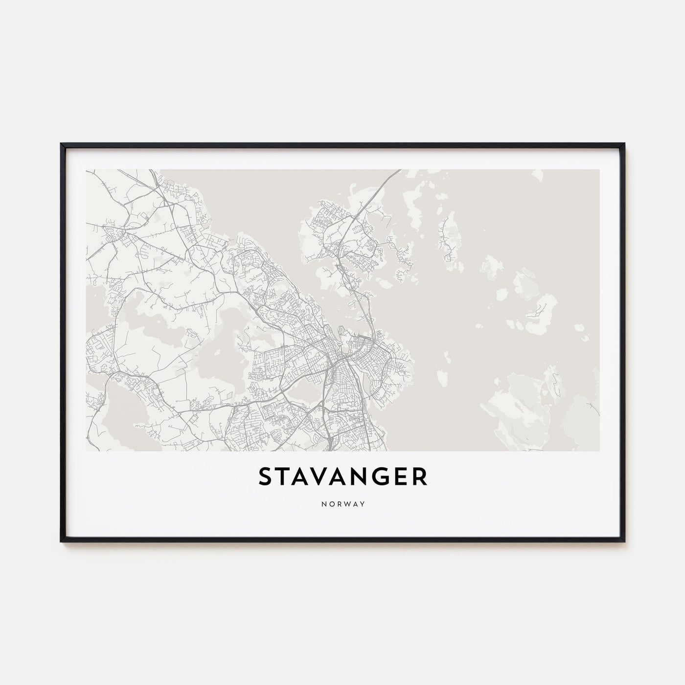 Stavanger Map Landscape Poster