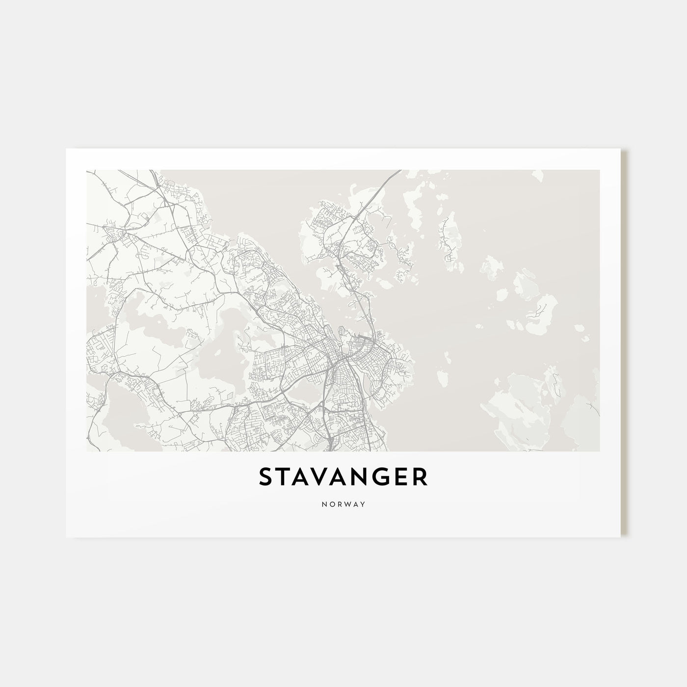 Stavanger Map Landscape Poster
