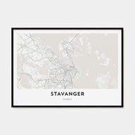 Stavanger Map Landscape Poster
