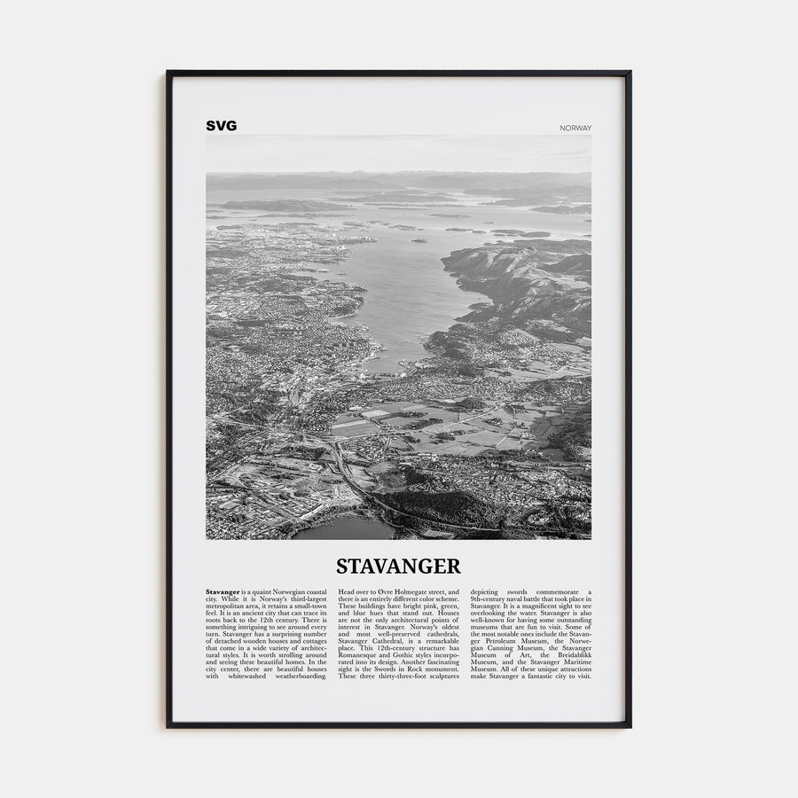 Stavanger Travel B&W Poster