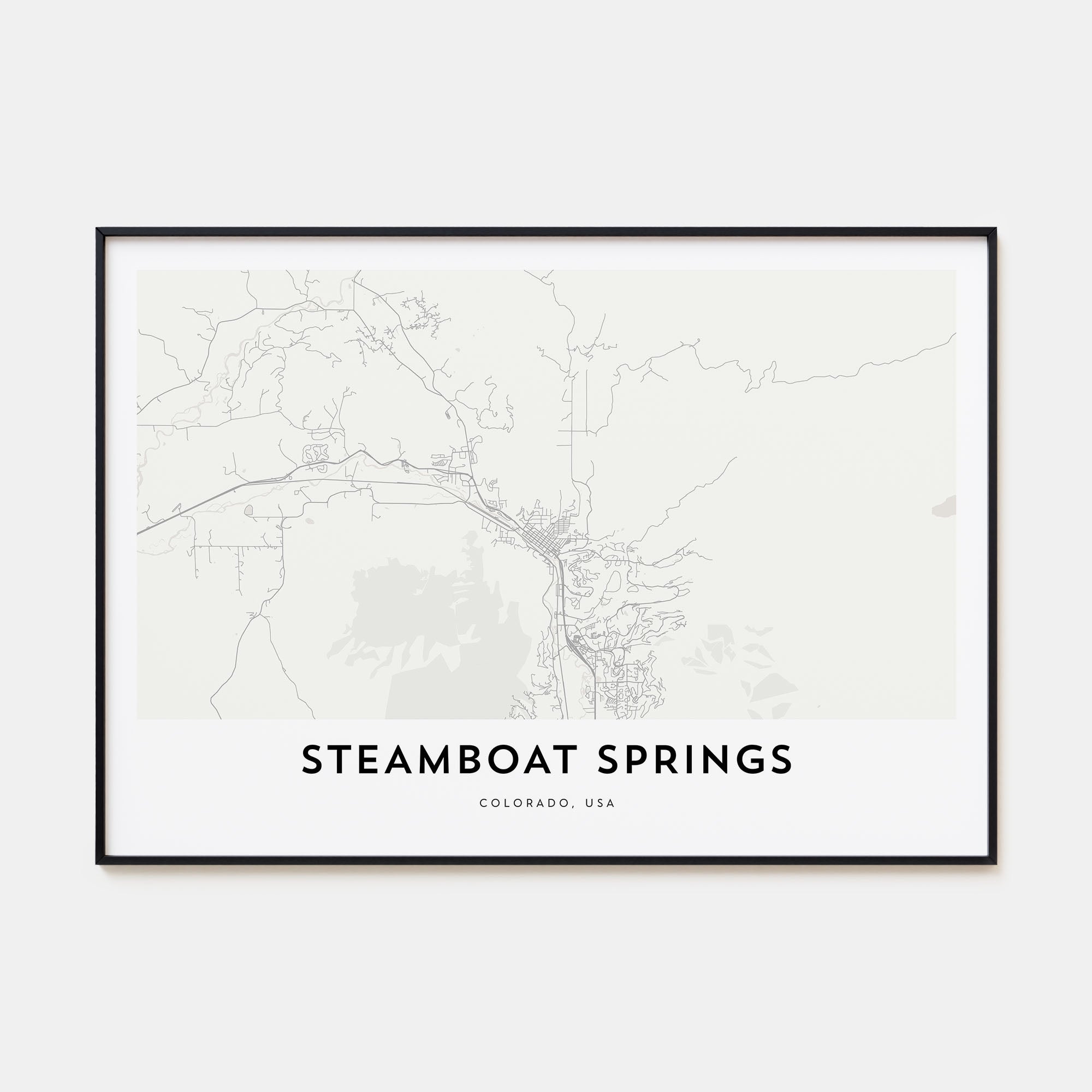 Steamboat Springs Map Landscape Poster