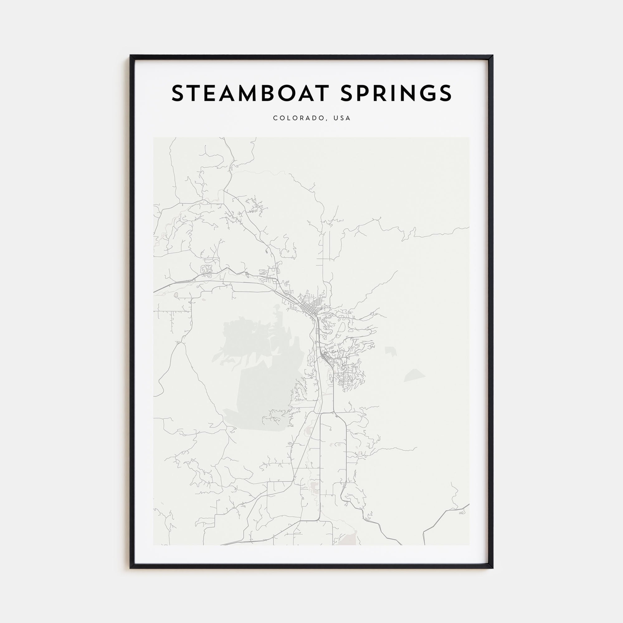 Steamboat Springs Map Portrait Poster