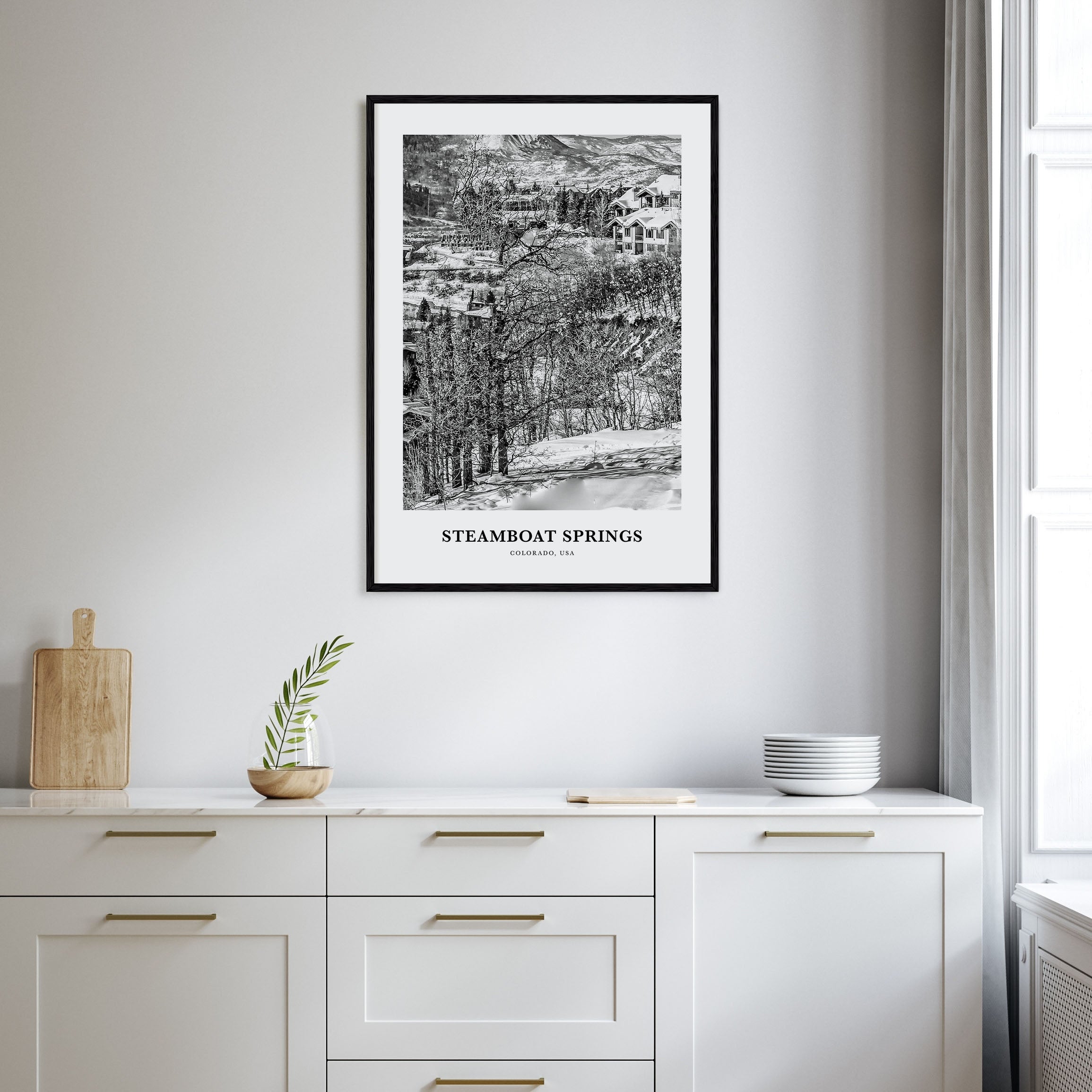 Steamboat Springs Portrait B&W Poster