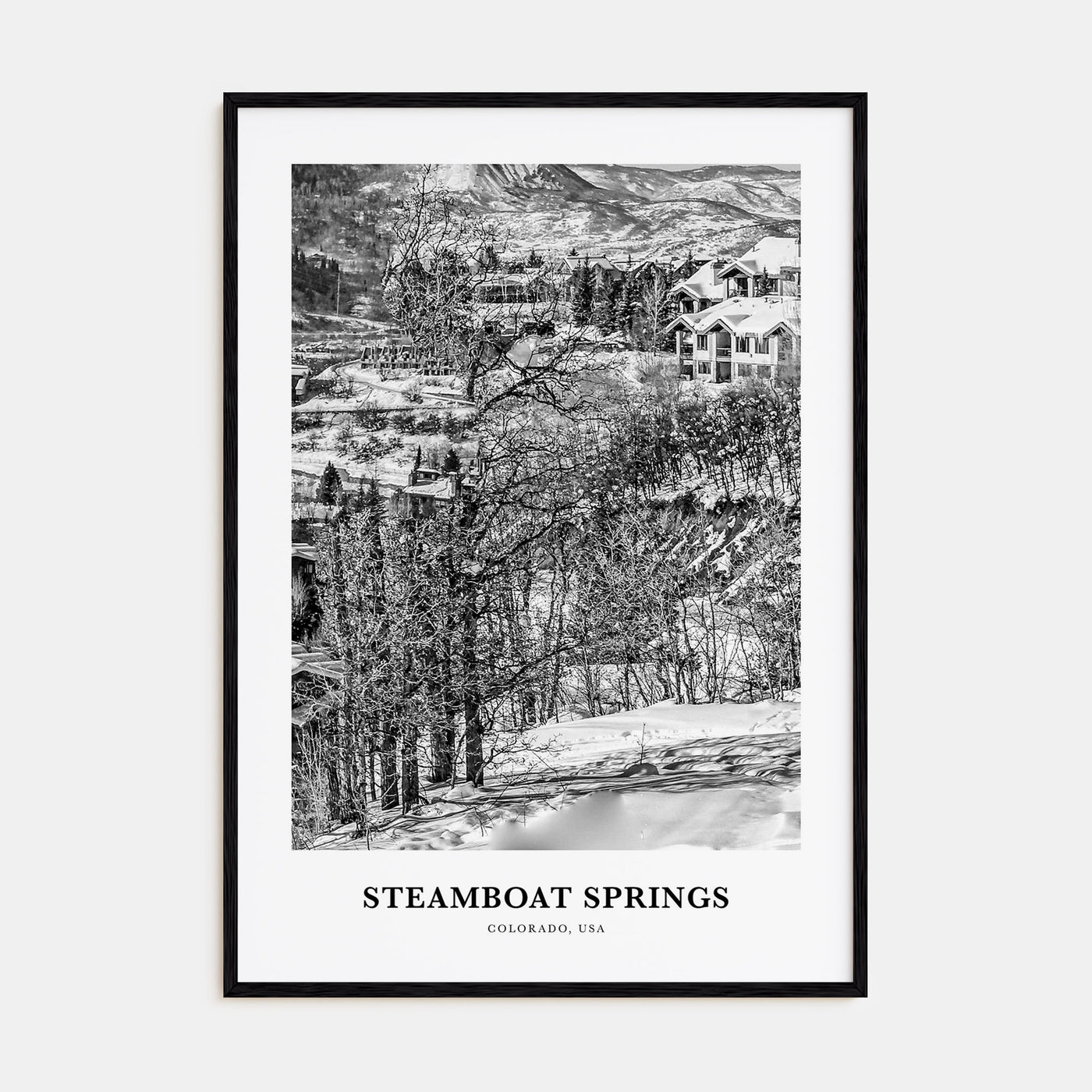 Steamboat Springs Portrait B&W Poster