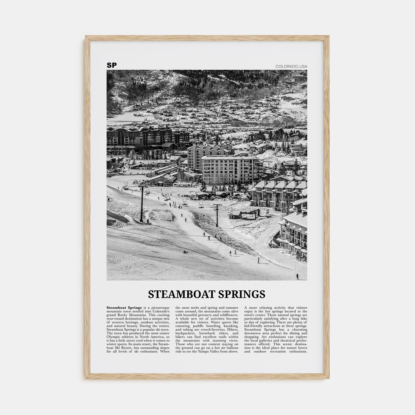 Steamboat Springs Travel B&W No 1 Poster