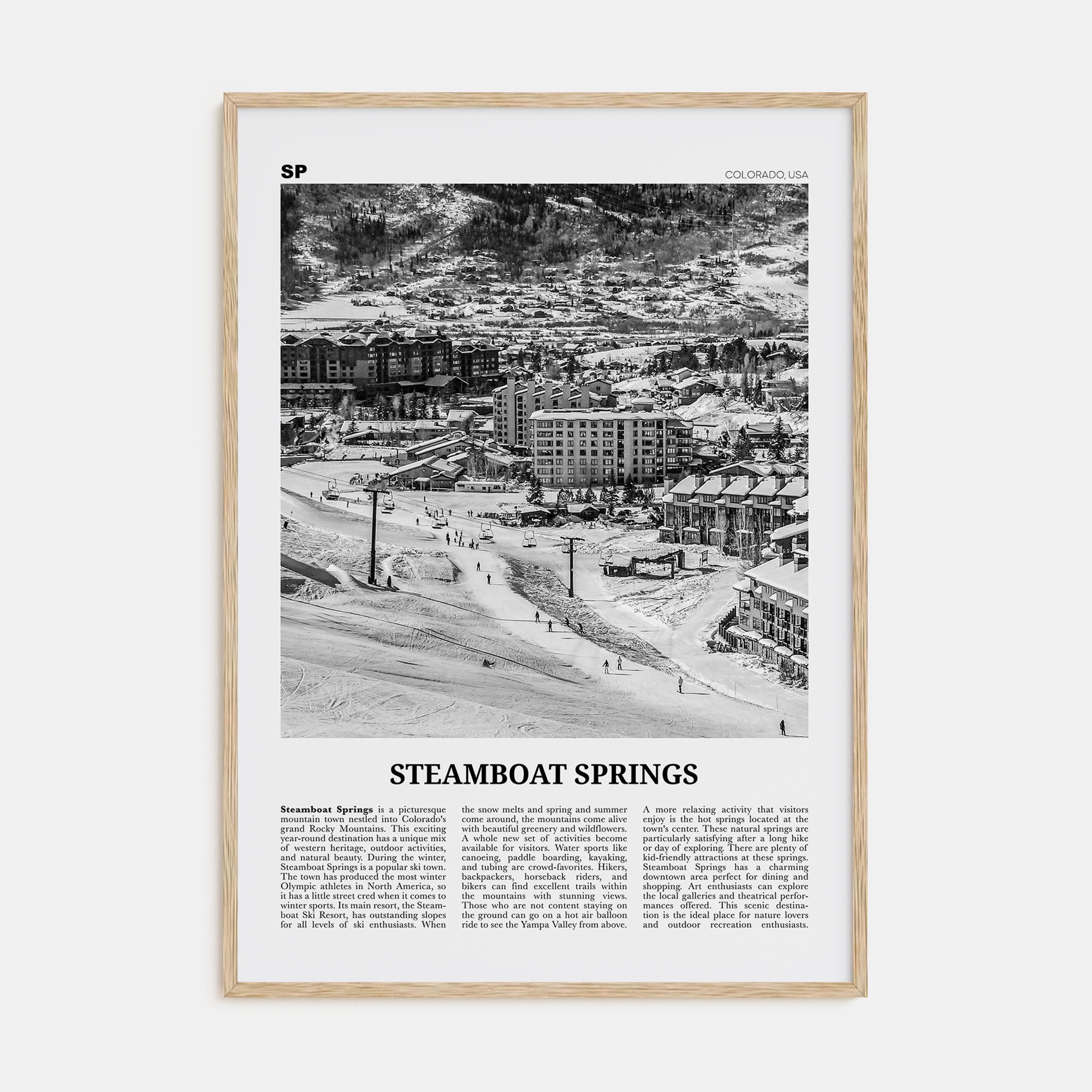 Steamboat Springs Travel B&W No 1 Poster