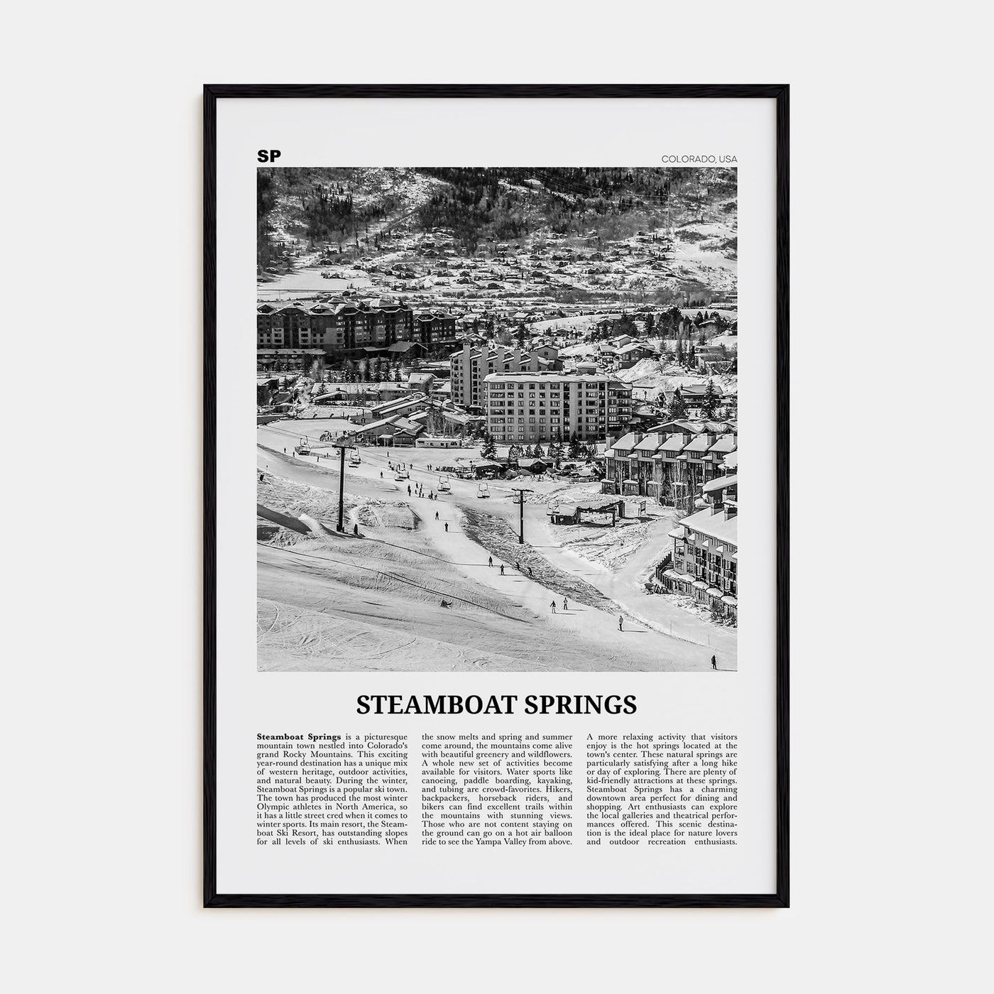 Steamboat Springs Travel B&W No 1 Poster