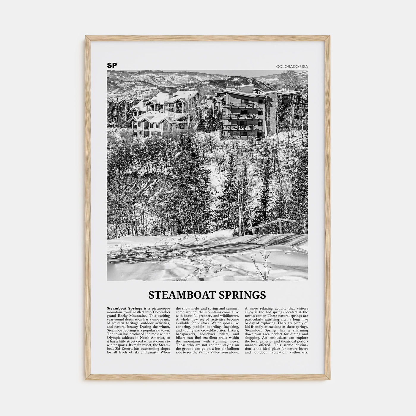 Steamboat Springs Travel B&W No 2 Poster