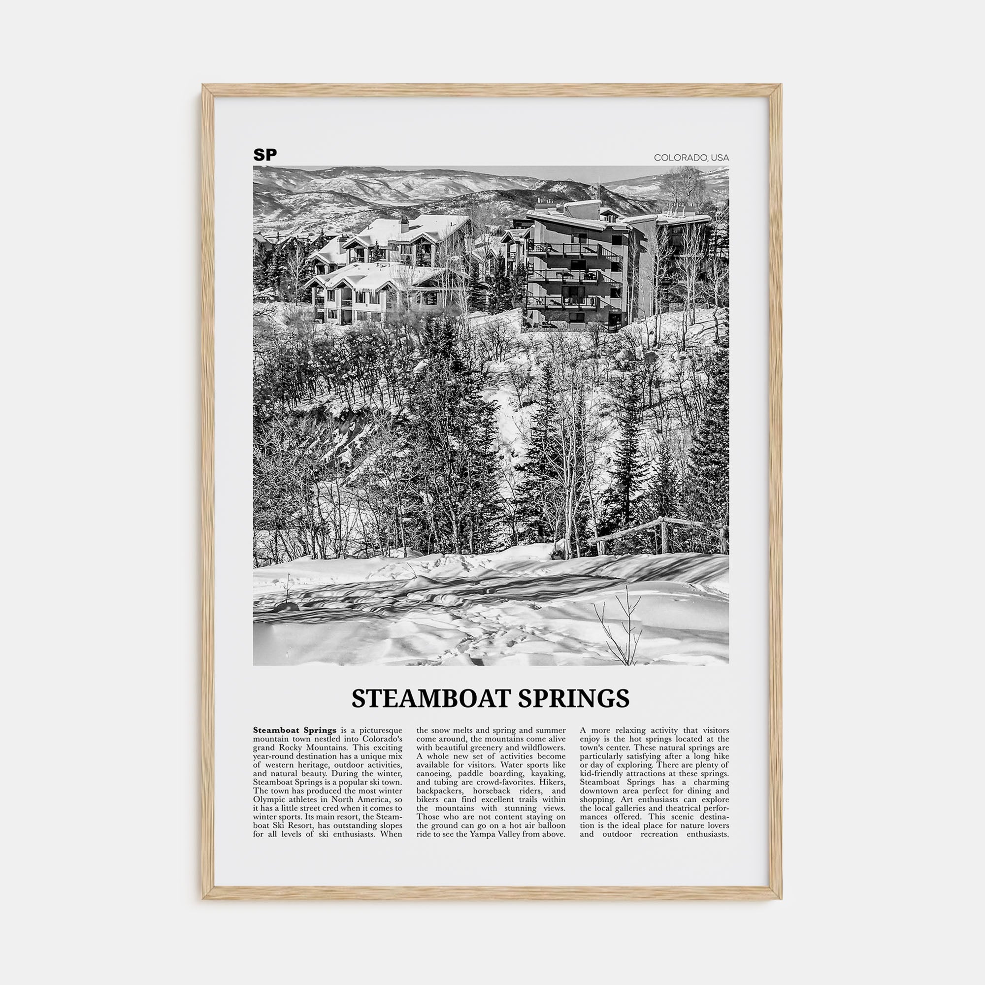 Steamboat Springs Travel B&W No 2 Poster